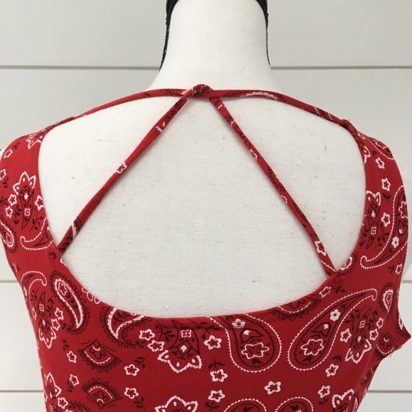 SOLD :: Vintage 90s Bandana Print Tank Top - Picture 4 of 5